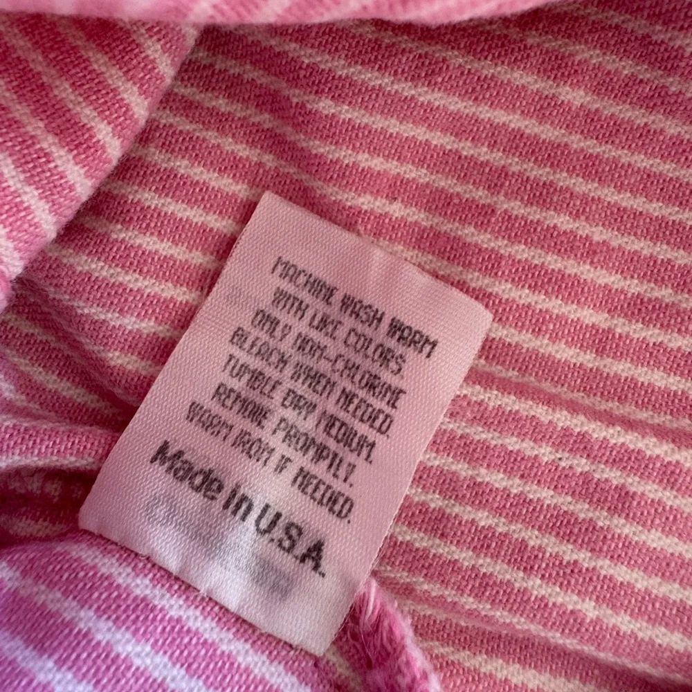 Vintage USA OshKosh B'gosh Pink Striped 100%Cotton Overalls Baby Girl 24 Months